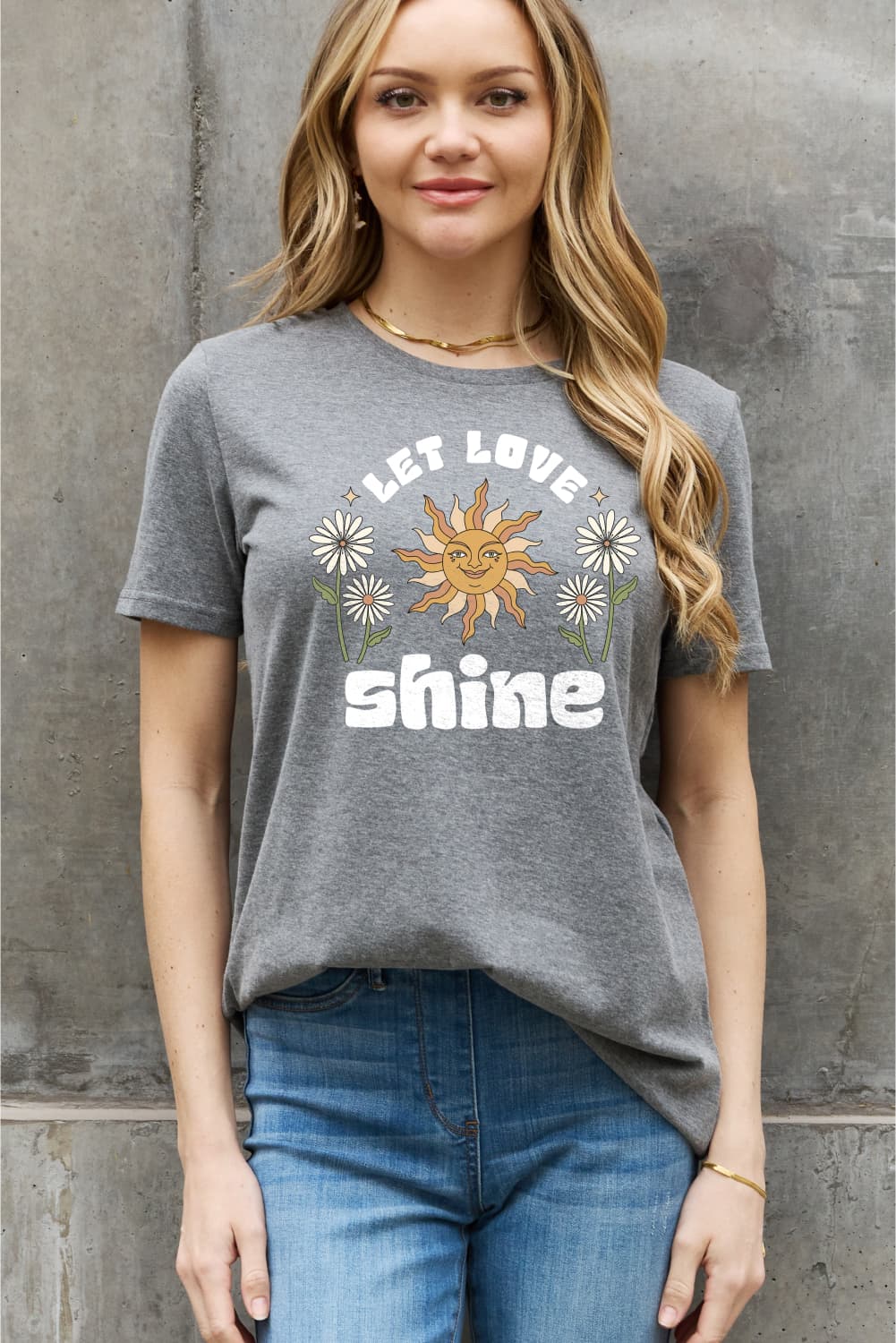 Simply Love Full Size LET LOVE SHINE Graphic Cotton Tee