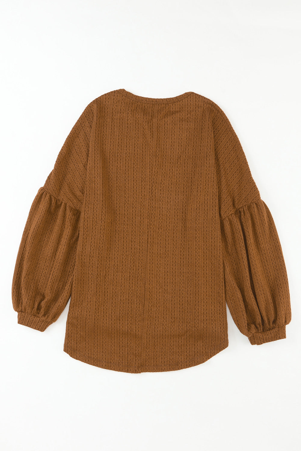 Faux Knit Jacquard Puffy Long Sleeve Top