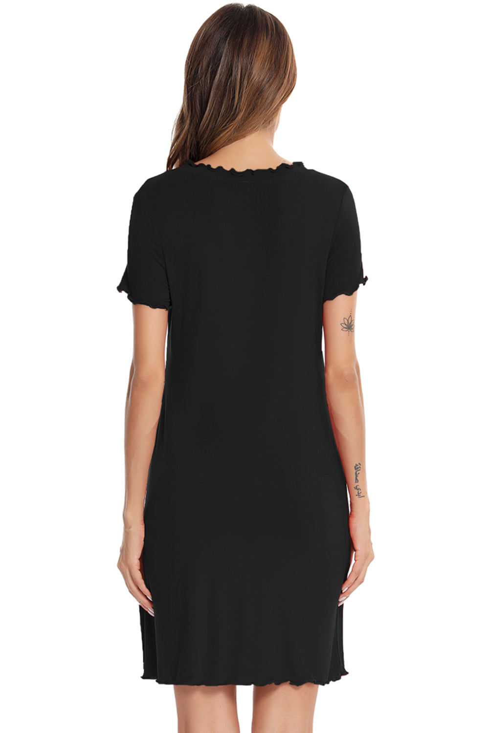 Round Neck Short Sleeve Lounge Dress