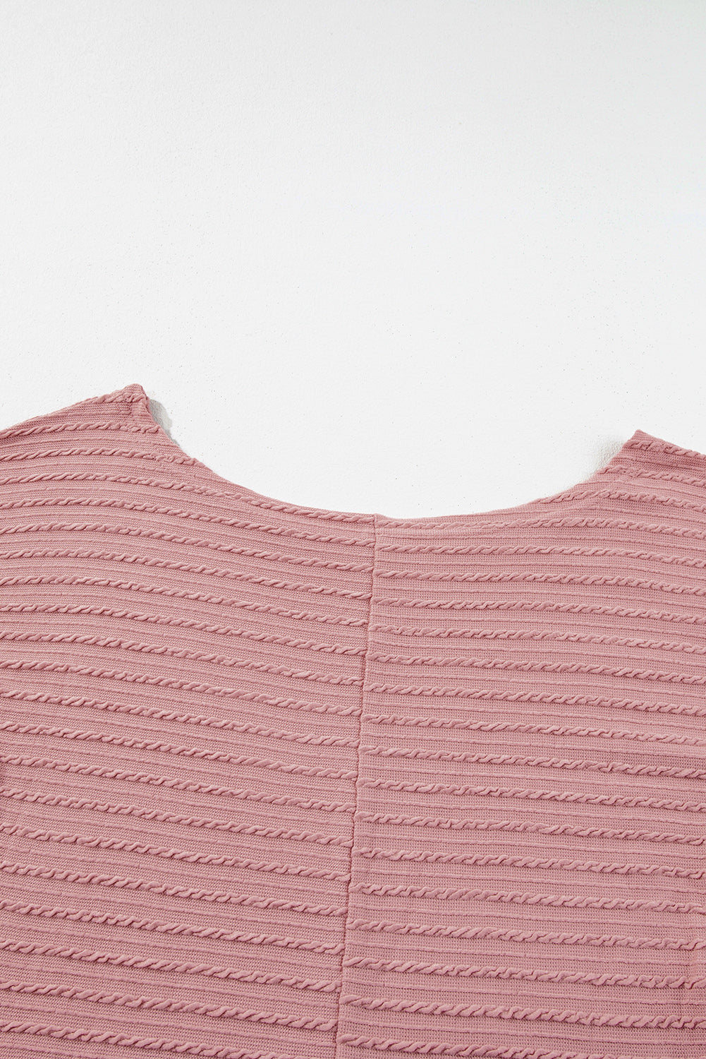 Dusty Pink Textured Knit Long Sleeve Top