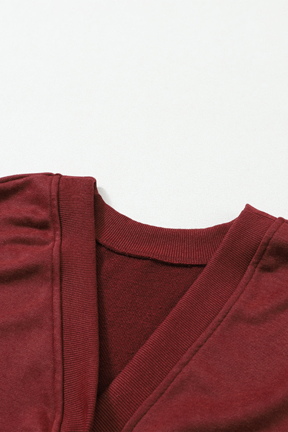 Fiery Red Exposed Seam Twist Open Back Oversized Sweatshirt