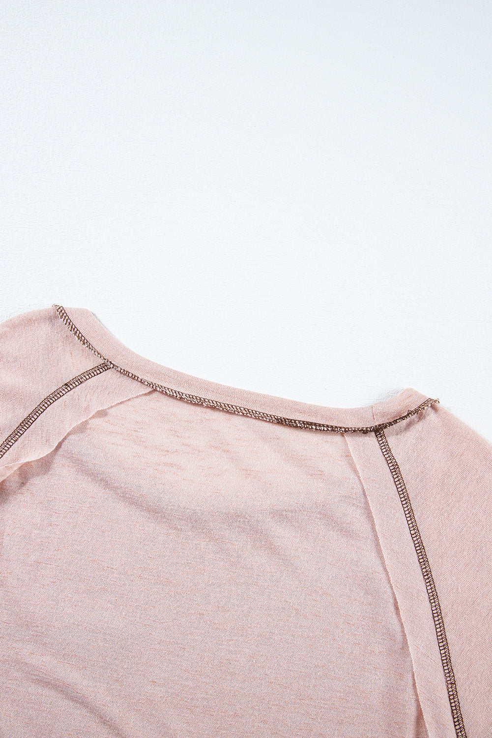 Dusty Pink Exposed Seam Detail Loose T-shirt